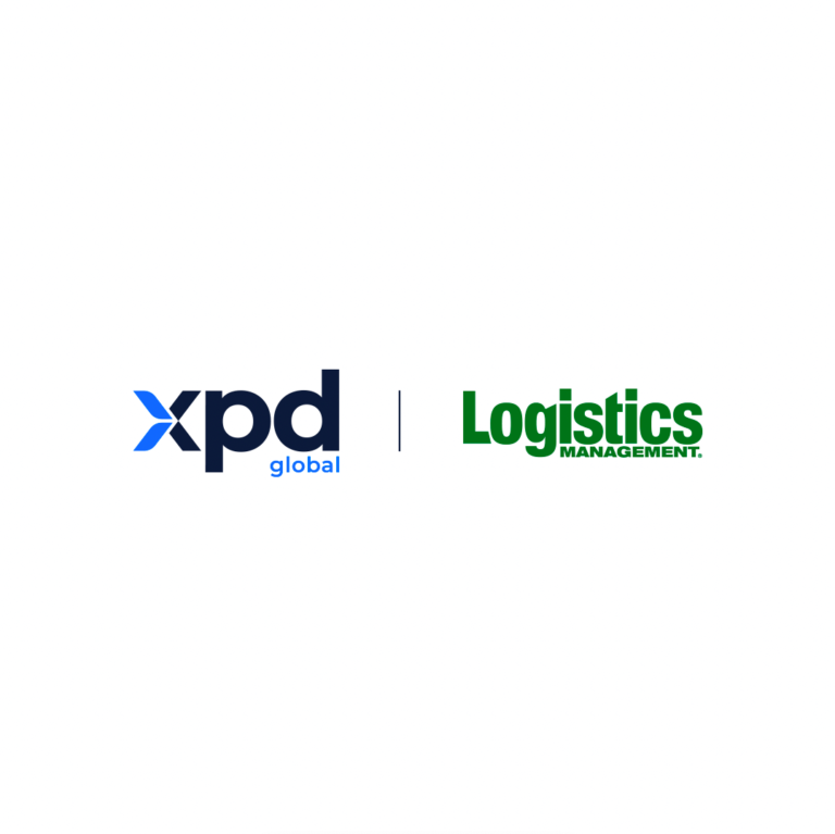 Brand logos of xpd global and Logistics Management over a white back