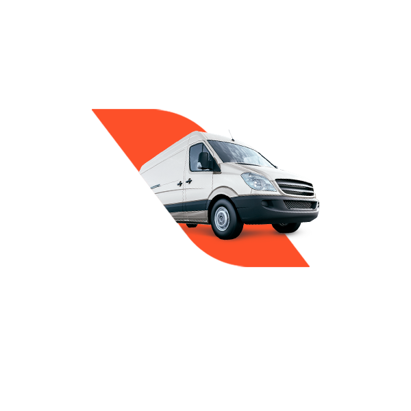 A imagem de uma van de carga saindo da nossa logo Airfoil® te convida a conhecer mais sobre nosso serviço de entrega rápida terrestre e nossas soluções de frete transfronteiriço na América do Norte e Europa.